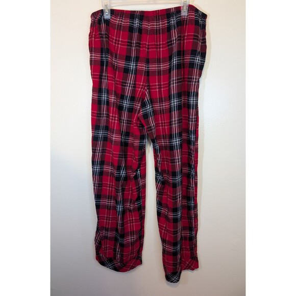 VICTORIA'S SECRET RED METALLIC PLAID SHIMMER FLANNEL PAJAMAS SET LARGE - Picture 5 of 12